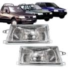 Par Farol Principal Uno/Fiorino 91/04 Elba/Premio 91/96 Cromado (Lente Vidro)