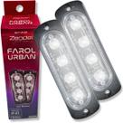 Par farol strobo branco zendel urban 12v 24v ip67 pisca profissional ambulancia vt guincho sinalização zd-f-ur-br