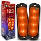 Par Farol Strobo Led Ambar Policia Ambulância Viatura Emergência 12/24V Urban Zendel