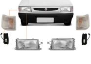 Par Farol Vidro Fiat Uno 1991 á 2001, Fiat Fiorino 1991 Á 2001, Fiat Premio 1991 Á 1996, Fiat Elba 1991 Á 1996 Cromado + Pisca Cristal + Soquetes.