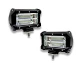 Par Farolete Milha Retangular Led 72w Jeep Off Road Troller