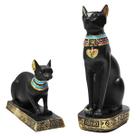 Par Gato Bastet Deusa Fertilidade Egípcia Preto 19 Cm Resina