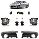 Par Grade do milha+Kit Farol de Milha Completo+Lâmpadas H11 Jetta 2005 A 2010