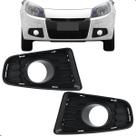Par Grade Farol Milha Renault Sandero 2012 2013 2014 Preto Com Furo Par Grade Farol Milha Renault Sandero 2012 2013 2014 Preto Com Furo