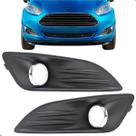 Par Grade Moldura Farol De Milha New Fiesta 2014 2015 2016 2017 Aro Cromado