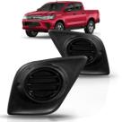 Par Grade Moldura Milha Hilux 2016 2017 2018 Sem Furo Preta