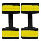 Par Halteres Hidroginástica Natação Hidroterapia Em EVA 3 A 4Kg DF4013-BK Preto/Amarelo Dafoca Sports