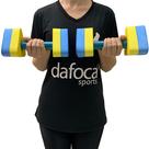 Par Halteres Hidroginástica Natação Hidroterapia EVA DF1091 P 1 à 2kg Azul/Amarelo Dafoca Sports
