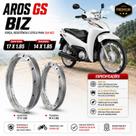 Par jogo aro modelo gs 17x1.85 / 14x1.85 biz 110 125 prata cromado Par jogo aro modelo gs 17x1.85 / 14x1.85 biz 110 125 prata cromado