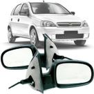 Par Kit Retrovisor Lateral Chevrolet Corsa Montana 2002 2003 2004 2005 2006 2007 2008 2009 2010 2011 2012 com Controle Interno Manual e Dobravél