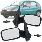 Par Kit Retrovisor Lateral Fiat Palio Weekend Siena 96 97 98 99 2000 de 4 Portas com Controle de Regulagem Interno Manual