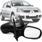 Par Kit Retrovisor Lateral Renault Clio Hatch Sedan de 2000 2002 2004 2006 2008 2010 2012 com Controle Interno de Regulagem Manual