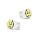 Par Lâmpada Automotiva T10 Cabeça Reta 8led 12v Super Branca