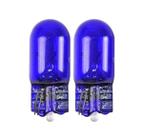 Par Lâmpada Esmagada Pingo T10 Azul 12v5w Vidro Super Branca