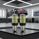 Par lampada led 1 polo luz de ré mais forte 144 leds branca 6000k 12v 24v p21w