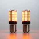Par lampada led 2 polos 144 leds ambar laranja seta conjugada