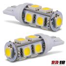 Par Lâmpada Led Pingo T10 9 LEDs TORRE 12V 5W Branca Aplicação Placa Teto Porta Malas