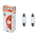 Par Lampada Osram C5W 6418 Torpedo Universal Curta 36mm 12V 5W Base SV8.5-8 Luz Teto Leitura Placa Original Line