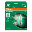 Par Lampada Osram H7 Farol Baixo Ultra Life 55W 12V Halogena PX26d Alta Durabilidade Duobox