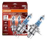 Par Lampada Osram Night Breaker Laser H4 150% +luz - 2pc