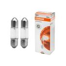 Par Lampada Osram Torpedo 28mm Pequena Luz Interna Placa Iluminação 3W 12V SV7-8 6428