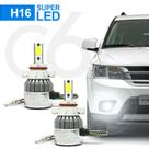 Par Lâmpadas Automotiva H16 PSX24W Super Led C6 Cooler 6000k 7200 Lumens Full Branco Frio Efeito Xenon