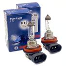 Par Lâmpadas H16 Bosch Pure Light Halógena Farol 12V 19W
