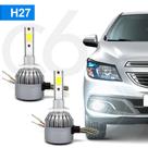 Par Lâmpadas H27 Farol Milha Kia Picanto 2007 2008 2009 2010 2011 Super Led C6 6000k 7200 Lumens Branco Frio Efeito Xenon
