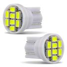 Par Lâmpadas Pingo Led T10 8 Leds Cabeça Reta 12v 6000k