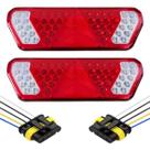 Par Lanterna Traseira Guerra Led Caminhão Carreta Com Chicote 12v24v