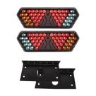 Par Lanterna Traseira Guerra Motion Black Cristal LED 12/24v + Par de Suportes Lantersul