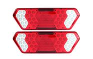 Par lanterna traseira led guerra carreta truck caminhão universal 24v