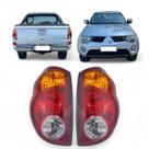 Par Lanterna Traseira Mitsubishi L200 Triton 2008 2009 2010 2011 2012 2013 2014 2015 Tricolor Cristal