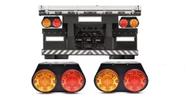 Par Lanternas Traseira Led Bau Caminhao Carretinha Com Suporte 12/24v Klx