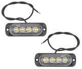 Par Led Luz Grade Retangular Para Camionete 4 Leds Branco