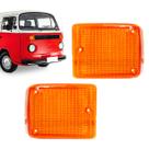Par Lente Pisca Dianteiro Kombi Clipper 1976 até 2014 Ambar