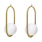 Par Lustre Luminaria Pendente Oval Globo Dourado Par Lustre Luminaria Pendente Oval Globo Dourado
