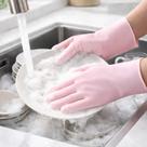 Par Luvas Silicone Esponja Limpeza Banheiro Cozinha Multiuso