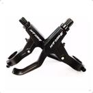 Par Manete de Freio Bike XTime Alumínio 2 Dedos VBrake Disco Mecânico Maçaneta Preta Universal MTB Speed