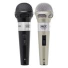 Par Microfone Dinâmico MXT M-201 Preto E Prata Com Fio 3M