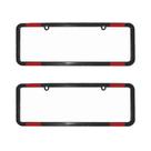 Par Moldura De Placa Para Carro Universal Preta C/ Refletor - Modelo Placa Antigo e Novo
