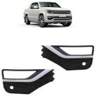 Par Moldura Grade Milha Amarok 2017 2018 2019 2020 2021 Led Furo Milha