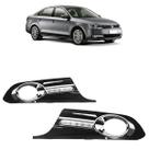 Par Moldura Grade Milha Daylight Jetta 2011 2012 2013 2014 LED Furo Milha Aro Cromado