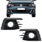 Par Moldura Grade Parachoque Gol G7 Voyage 2016 2017 Aro Preto Com Furo