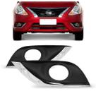 Par Moldura Milha Versa 2015 a 2021 Com Furo Preto Com Friso Cromado