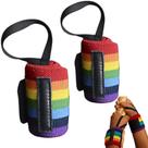 Par Munhequeira Elástica Ajustável Anatômica Para Musculação Treino De Academia Tendinite Colorido Protetor De Punho Tensor De Pulso Arco-Íris Lgbt