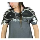Par Ombreiras Viking Cosplay Fantasia De Couro Preto E Prata