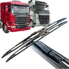 Par Palheta Limpador Parabrisa para Scania S5 (até 2019) / Volvo FH (2015...) 28" com Esguicho Completa Par Palheta Limpador Parabrisa para Scania S5 (até 2019) / Volvo FH (2015...) 28" com Esguicho Completa