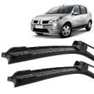 Par Palheta Limpador ParaBrisa Sandero 2008 09 2010 2011 2012 2013 Silicone encaixe Gancho