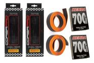 Par Pneu Pirelli Corsa Pro 700x23 Kevlar+2 Câmara+ Fita Af